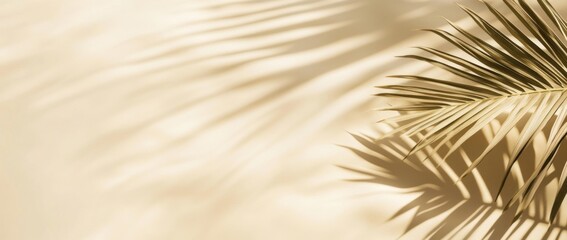 Obraz premium Palm Leaf Shadows on Beige Background