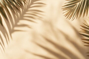 Obraz premium Palm leaf shadows on beige background (2)
