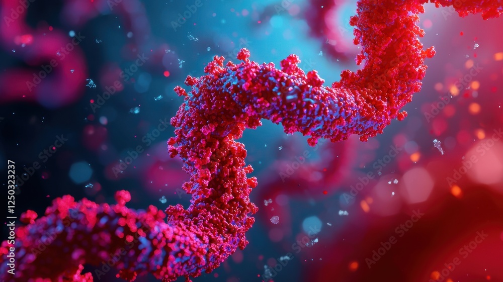 Poster exploring molecular structures science lab digital artwork abstract environment close-up view biolog