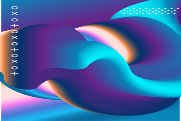 Abstract background with colorful wavy geometry shape