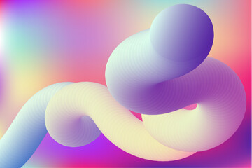 Abstract Fluid Curves with Vibrant Neon Colors