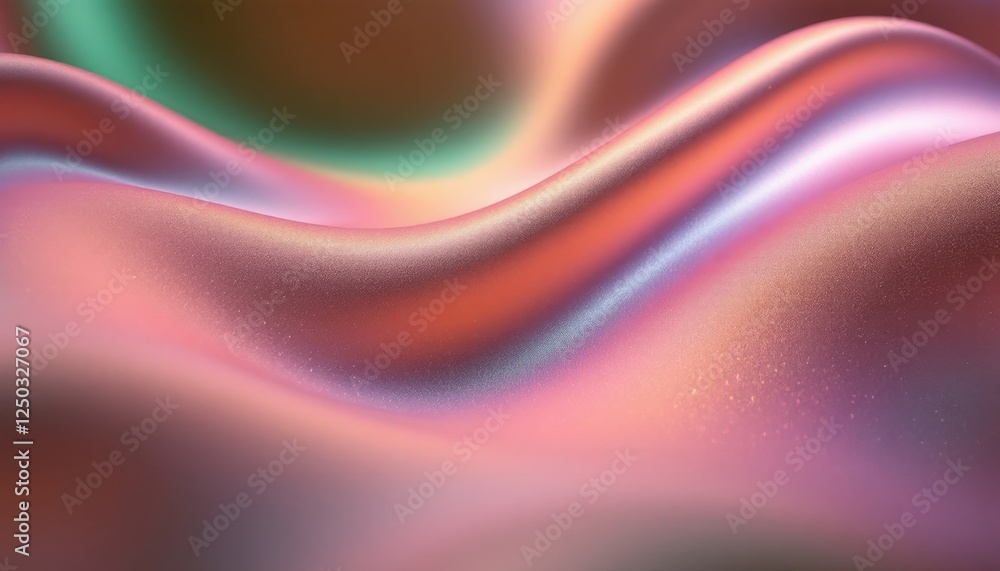 Poster iridescent waves abstract close-up with multicolor gradient and textured surface