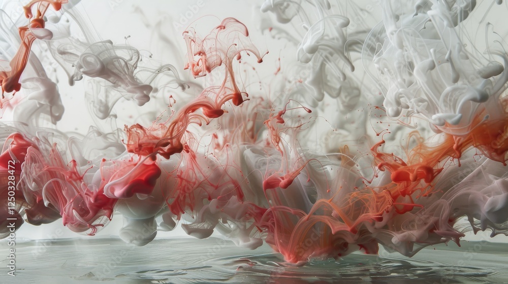 Poster dynamic ink diffusion in clear water: abstract artistic creation with fluidity and elegance
