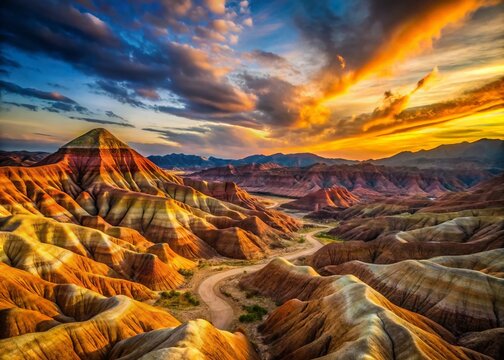 Yardan Landscape IX, China: Eroded Hills & Unique Geological Formations