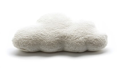 A soft plush pillow in the shape of a cloud, clean white background, transparent isolate