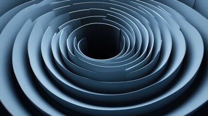 Obraz premium Abstract Concentric Curves Design with Smooth, Pale Blue Tones