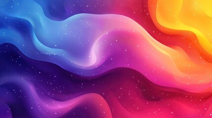 Fototapeta premium Vibrant Abstract Background with Colorful Waves and Sparkling Stars