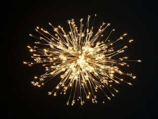 Fototapeta premium Elegant Burst of Golden Light, A Captivating Modern Chandelier Design