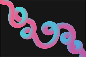Abstract Fluid Curves with Vibrant Neon Colors