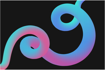 Abstract Fluid Curves with Vibrant Neon Colors