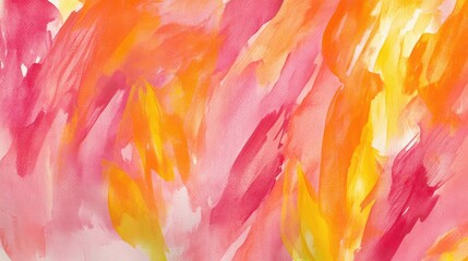 Vibrant pink, orange, and yellow watercolor background with soft strokes, ideal for surface design or invitations.