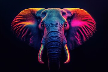 Obraz premium Neon Elephant Portrait