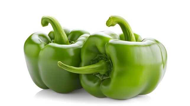 A fresh green bell pepper, clean white background, transparent isolate