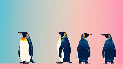 Fototapeta premium Beautiful Minimalistic Background with Copy Space for World Penguin Day