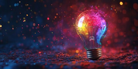 Colorful Light Bulb Idea Concept