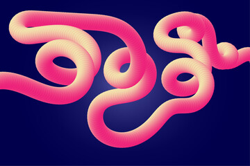 Abstract Fluid Curves with Vibrant Neon Colors