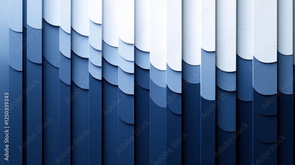 Poster gradient blue vertical panels with rounded edges abstract background