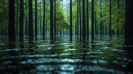 Submerged Forest: A Moody Landscape Photography