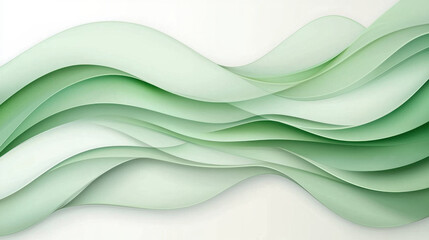 Obraz premium Elegant soft sage green waves create gentle, calming background