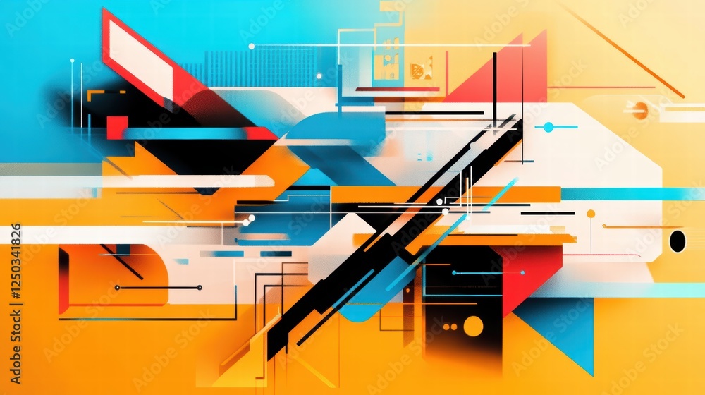 Poster corporate workflow process with clear visual step-by-step design,
