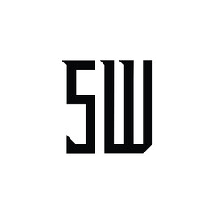 SW monogram logo design letter text name symbol monochrome logotype alphabet character simple logo