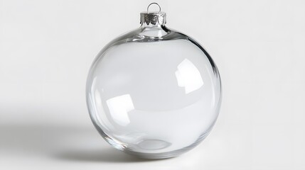 A small, clear glass ornament, clean white background, transparent isolate
