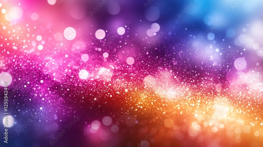 Poster abstract colorful bokeh background with glittering lights and particles