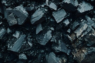 Dark anthracite coal texture, mining site, background, industrial