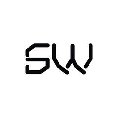 SW monogram logo design letter text name symbol monochrome logotype alphabet character simple logo