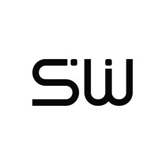 SW monogram logo design letter text name symbol monochrome logotype alphabet character simple logo