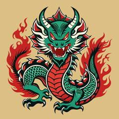 chinese dragon on white background