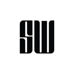 SW monogram logo design letter text name symbol monochrome logotype alphabet character simple logo