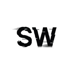SW monogram logo design letter text name symbol monochrome logotype alphabet character simple logo
