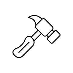 Hammer icon isolated on a white background. Vector illustration.