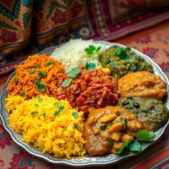 A selection of famous Indian gourmet dishes