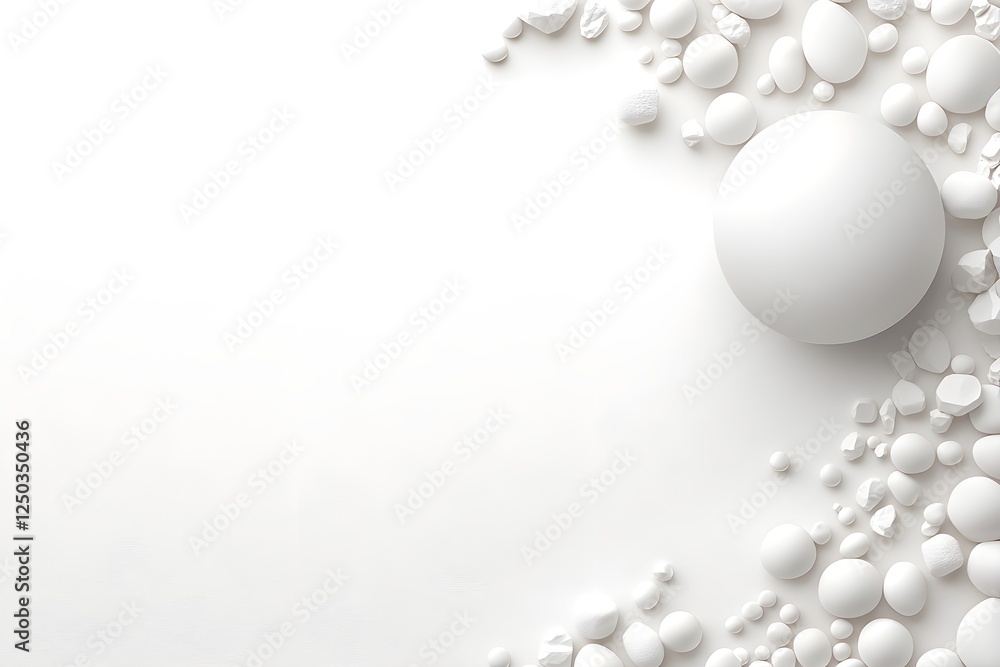 Aufkleber abstract minimalist composition of white geometric shapes and textures on soft white background for 
