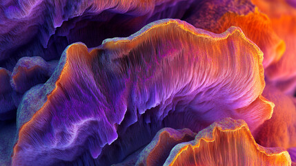 Obraz premium close-up image of natural colorful mushroom fungi with detailed spores