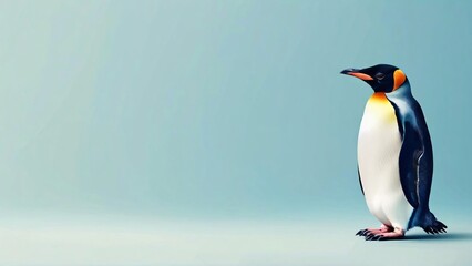 Fototapeta premium Beautiful Minimalistic Background with Copy Space for World Penguin Day