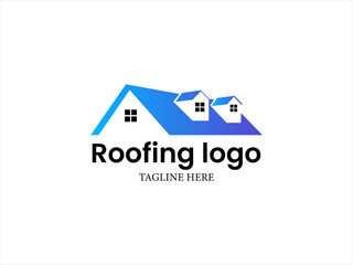 Roofing logo with vector design