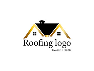Roofing logo with vector design