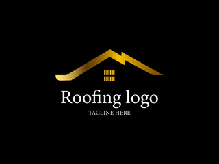 Roofing logo with vector design