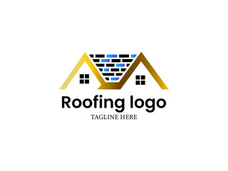 Roofing logo with vector design