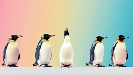 Beautiful Minimalistic Background with Copy Space for World Penguin Day