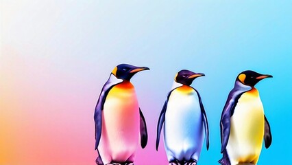 Fototapeta premium Beautiful Minimalistic Background with Copy Space for World Penguin Day
