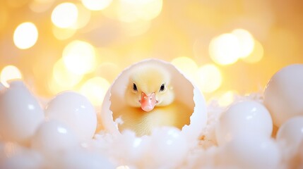 a newborn duckling out of its egg