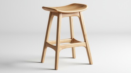 Fototapeta premium Stylish wooden bar stool with elegant design