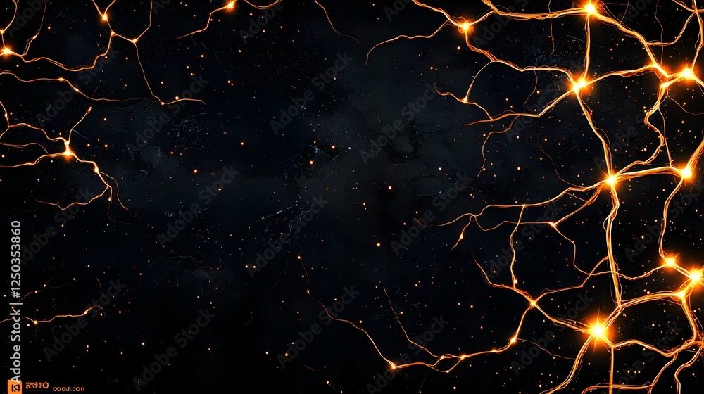 Aufkleber intricate neural pattern against starry background featuring glowing connections and cosmic elements