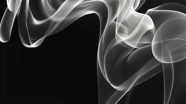 Swirling patterns of smoke create captivating shapes against a dark background