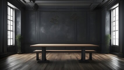 Elegant Room with Wooden Chair and Minimalist Design"
