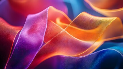 Obraz premium Mesmerizing Waves of Vibrant Prismatic Hues Abstract Digital Artwork